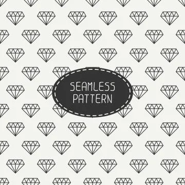 Vector seamless retro pattern with vintage hipster diamond. For wallpaper, Illustrazione stock