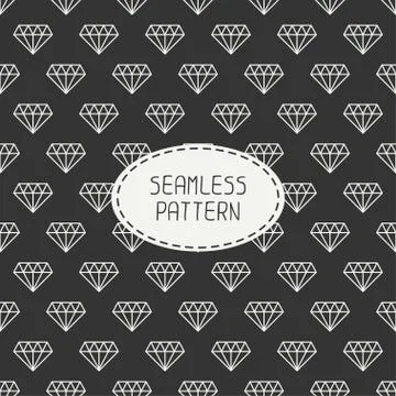 Vector seamless retro pattern with vintage hipster diamond. For wallpaper, Illustrazione stock