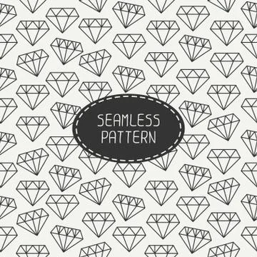 Vector seamless retro pattern with vintage hipster diamond. For wallpaper Stock Illustration