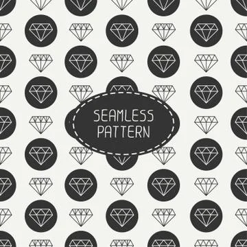 Vector seamless retro pattern with vintage hipster diamond. For wallpaper Illustrazione stock