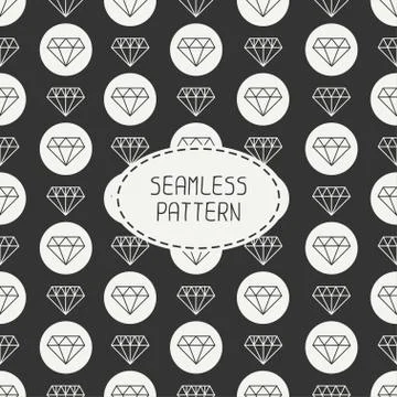 Vector seamless retro pattern with vintage hipster diamond. For wallpaper Stock Illustration