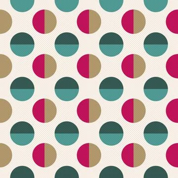 Vector seamless retro textile pattern - fashion style 80-90s. Circle repeatable Stockillustratie