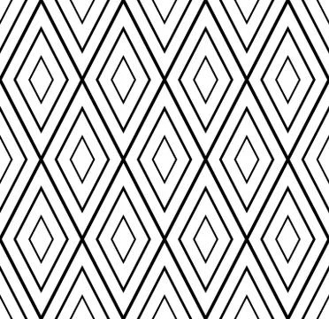Vector seamless rhombus geometric pattern. Monochrome repeatable background 스톡 일러스트