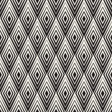 Vector Seamless Rhombus Shape Concentric Lines Geometric Pattern 스톡 일러스트