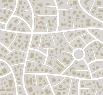 Vector seamless road city map Stock Illustration