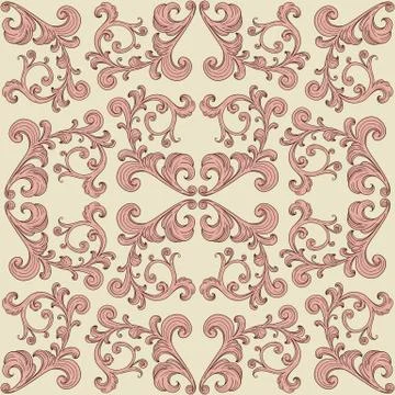Vector seamless romantic background with vintage floral ornament Stock Illustration