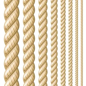 Vector Seamless Rope Set 스톡 일러스트
