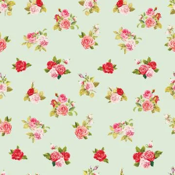 Vector Seamless roses pattern Illustrazione stock