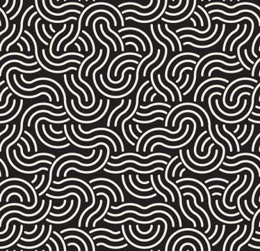 Vector Seamless  Rounded Arc Lines Irregular Interlacing Pattern Illustrazione stock