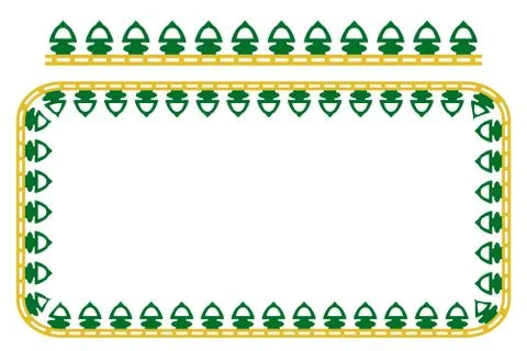 Vector Seamless Rounded Corner Rectangle Decoration Traditional House of Old  イラスト素材