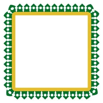 Vector Seamless Rounded Corner Square Decoration Traditional House of Betawi, Stock Illustration