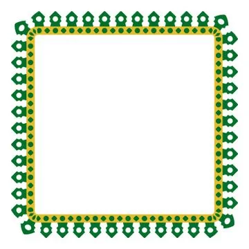 Vector Seamless Rounded Corner Square Decoration Traditional House of Betawi, Stock Illustration