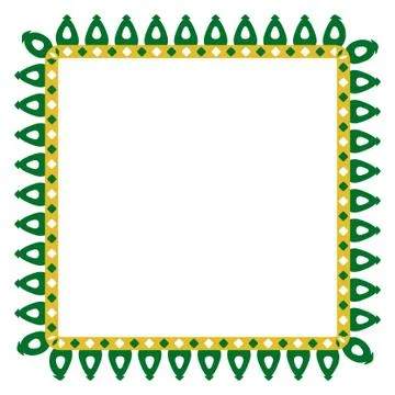 Vector Seamless Rounded Corner Square Decoration Traditional House of Betawi, Stock Illustration