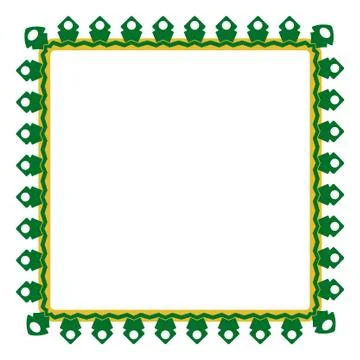 Vector Seamless Rounded Corner Square Decoration Traditional House of Betawi, Stock Illustration