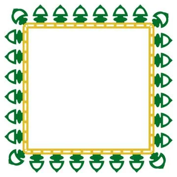 Vector Seamless Rounded Corner Square Decoration Traditional House of Betawi, Stock Illustration