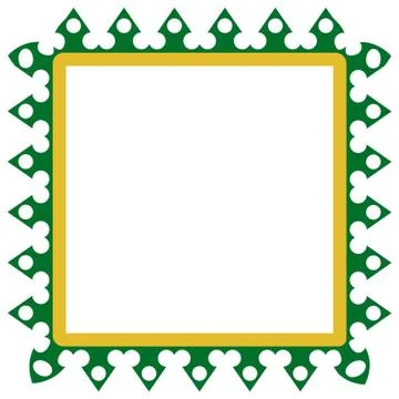 Vector Seamless Rounded Corner Square Decoration Traditional House of Betawi, Stock Illustration