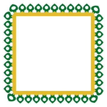 Vector Seamless Rounded Corner Square Decoration Traditional House of Betawi, Stock Illustration