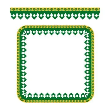 Vector Seamless Rounded Corner Square Decoration Traditional House of Betawi, Illustrazione stock