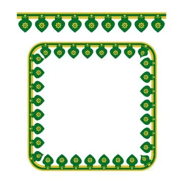 Vector Seamless Rounded Corner Square Decoration Traditional House of Betawi, Stock Illustration