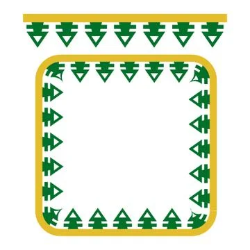 Vector Seamless Rounded Corner Square Decoration Traditional House of Betawi, Stock Illustration