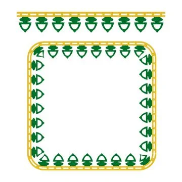 Vector Seamless Rounded Corner Square Decoration Traditional House of Betawi, Illustrazione stock