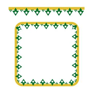 Vector Seamless Rounded Corner Square Decoration Traditional House of Betawi, Stock Illustration