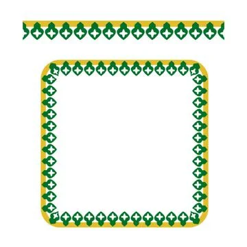 Vector Seamless Rounded Corner Square Decoration Traditional House of Betawi, Stock Illustration