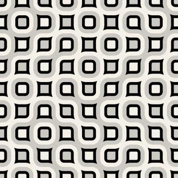 Vector Seamless  Rounded Grid Truchet Pattern 스톡 일러스트