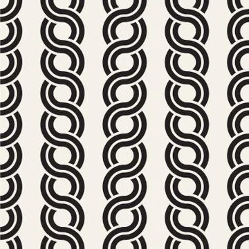 Vector seamless rounded interlacing lines pattern. Modern stylish abstract Stock Illustration
