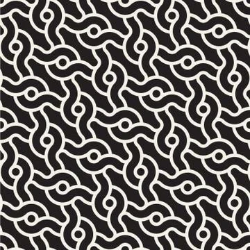 Vector seamless rounded interlacing lines pattern. Modern stylish abstract Stock Illustration