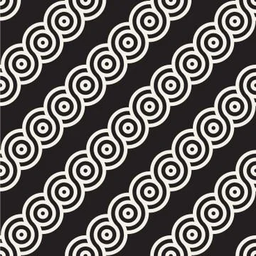 Vector seamless rounded interlacing lines pattern. Modern stylish abstract Illustrazione stock
