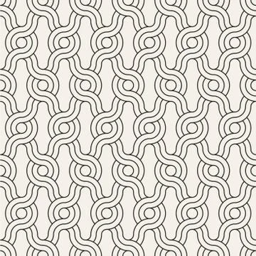 Vector seamless rounded interlacing lines pattern. Modern stylish abstract Stock Illustration