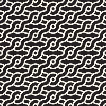 Vector seamless rounded interlacing lines pattern. Modern stylish abstract イラスト素材