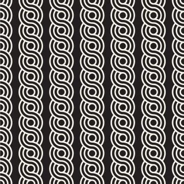 Vector seamless rounded interlacing lines pattern. Modern stylish abstract 스톡 일러스트