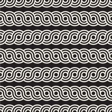 Vector seamless rounded interlacing lines pattern. Modern stylish abstract Stock Illustration