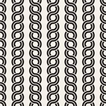 Vector seamless rounded interlacing lines pattern. Modern stylish abstract Stock Illustration