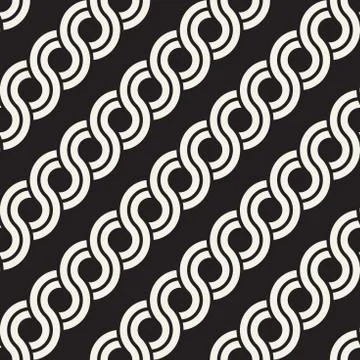 Vector seamless rounded interlacing lines pattern. Illustrazione stock