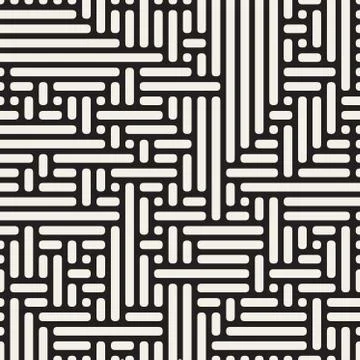 Vector Seamless Rounded Irregular Lines Pattern Illustrazione stock