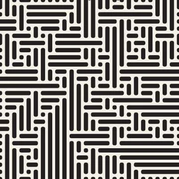 Vector Seamless Rounded Irregular Lines Pattern Illustrazione stock