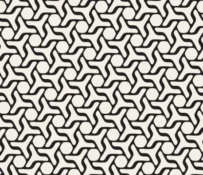 Vector Seamless Rounded Lines Geometric Pattern Stock Illustration