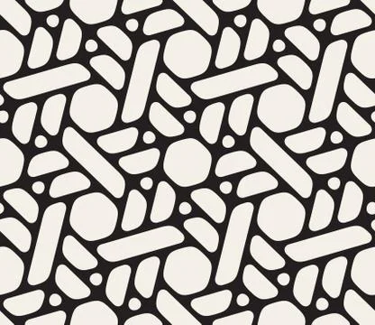 Vector Seamless Rounded Lines Geometric Pattern Illustrazione stock