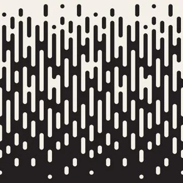 Vector Seamless Rounded Lines Halftone Transition Stock Illustration