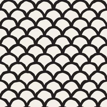 Vector Seamless Rounded Lines Oriental Pattern Stock Illustration