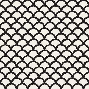 Vector Seamless Rounded Lines Oriental Pattern Stock Illustration