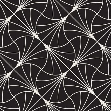 Vector Seamless Rounded Lines Pattern. Abstract Geometric Background Design.. Stock Illustration