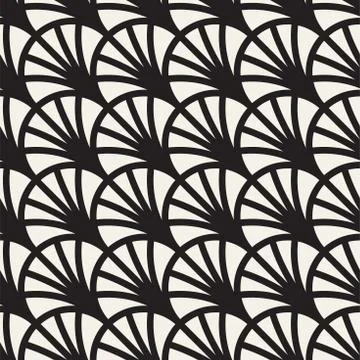 Vector Seamless Rounded Lines Pattern. Abstract Geometric Background Design.. Stock Illustration
