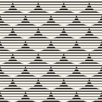 Vector Seamless Rounded Lines Pattern. Abstract Geometric Background Design.  Stock Illustration