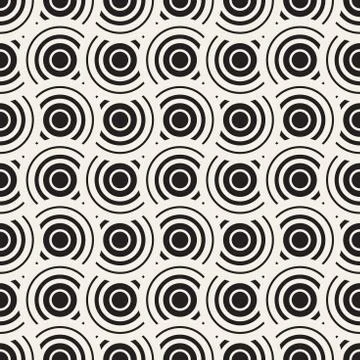 Vector Seamless Rounded Lines Pattern. Abstract Geometric Background Design.  Stock Illustration