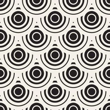 Vector Seamless Rounded Lines Pattern. Abstract Geometric Background Design.  イラスト素材