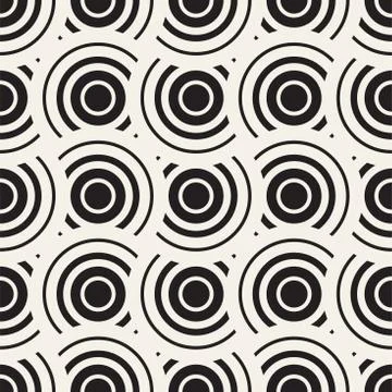 Vector Seamless Rounded Lines Pattern. Abstract Geometric Background Design.  스톡 일러스트